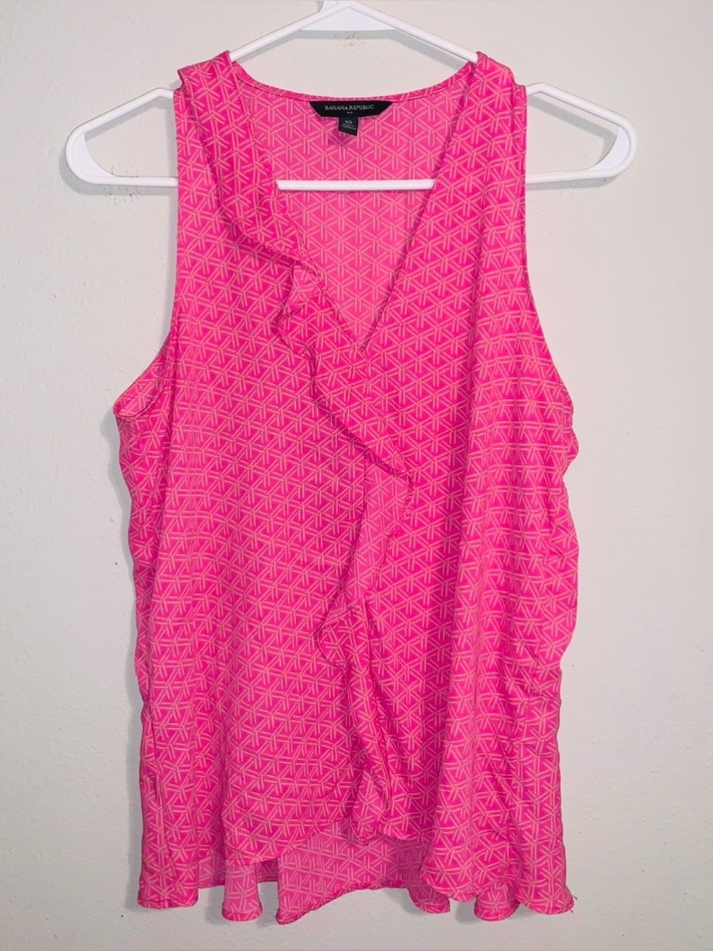 Banana Republic Vibrant Pink Ruffle Blouse